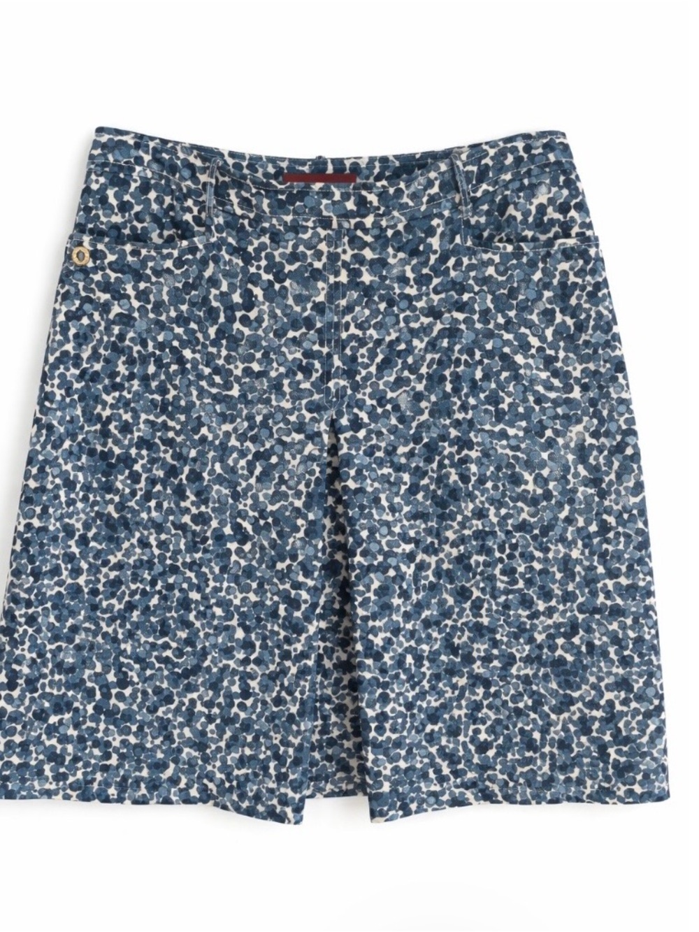 CH Carolina Herrera Blue Abstract Polka Dot Print A-Line Knee Length Skirt, 10 - Picture 2 of 8